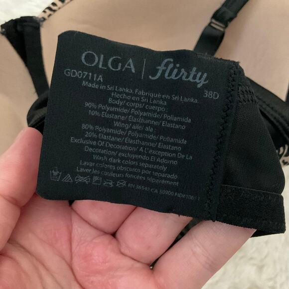 Olga Flirty Leopard Print Push Up Bra - Size 38D - NEW - Picture 6 of 6